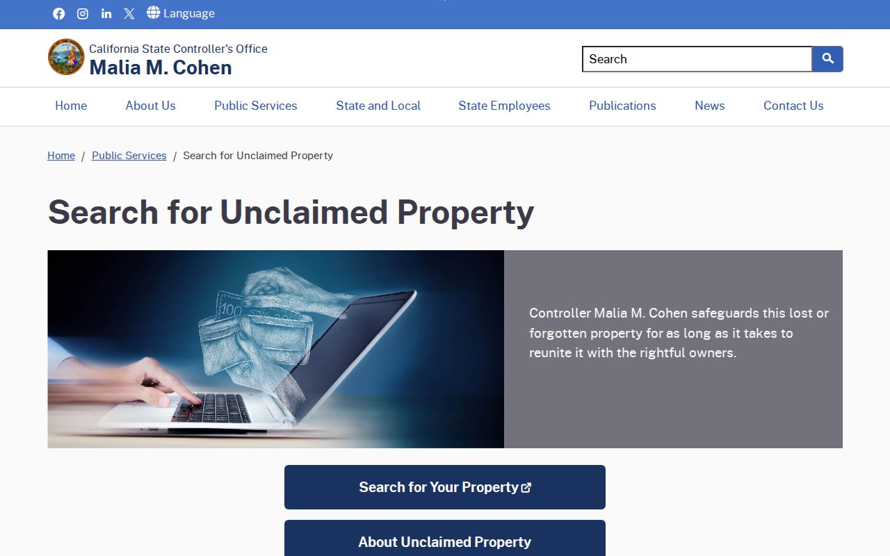 Pacifica public records search for California unclaimed property